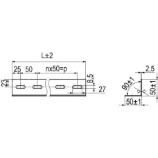L-образный профиль, L1000, толщ.2,5 мм