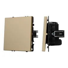 Механизм выключателя одноклавишный перекрёстный SWT-NOBE-MKX1-SFPL-GD 230V, 10A, Золото светлое, 1 пост