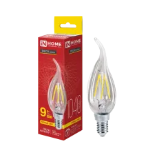 Лампа светодиодная LED СВЕЧА НА ВЕТРУ deco 9 Вт 230 В Е14 3000К 1040 Лм прозрачная