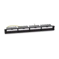 Cabeus PL-24-KJ-RJ45-Cat.6a-SH-180T Патч-панель 19" (1U), 24 порта RJ-45, категория 6a, полностью экранированная, с задним кабельным организатором, безинструмент