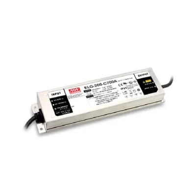Источник питания AC-DC, 198.8Вт, IP65, вход 100…305В AC, 47…63Гц142…431В DC, ККМ, выход 71...142В1400мА, изоляция 3750В AC, в кожухе 244х71х37.5, -40…+85°С (корпус), потенциом