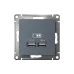 Розетка ATLASDESIGN USB 5В 1 порт x 2,1 А 2 порта х 1,05 А механизм грифель