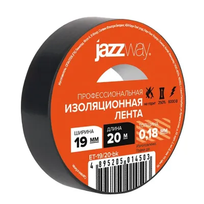 Изолента ПВХ 19мм * 20м черная JAZZway