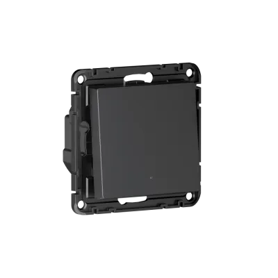 ATLASDESIGN SMART ВЫКЛЮЧАТЕЛЬ 1-клавишный с опциональной нейтралью, Zigbee, сх.1, L(N), 10А, мех., КАРБОН