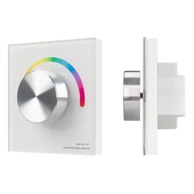Панель SMART-P8-RGB-G-IN White (12-24V, 3x4A, Rotary, 2.4G) (, IP20 Пластик, 5 лет)