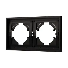 Рамка пластиковая FRM-TENDO-PL-2-BK, Чёрный, 2 поста