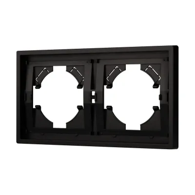 Рамка пластиковая FRM-TENDO-PL-2-BK, Чёрный, 2 поста