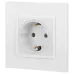14-2101-01 ЭРА Розетка 2P+E Schuko, 16A-250В, IP20, Эра Elegance, белый (10/100/2800)