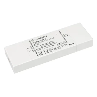 Блок питания ARV-SP-48090-FLAT-PFC (48V, 1.8A, 90W) (ARL, IP20 Пластик, 5 лет)