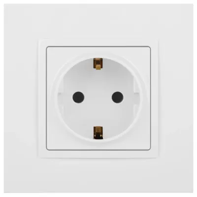 14-2101-01 ЭРА Розетка 2P+E Schuko, 16A-250В, IP20, Эра Elegance, белый (10/100/2800)