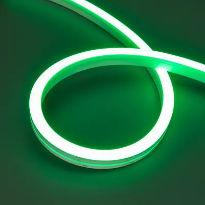 Лента герметичная MOONLIGHT-SIDE-A140-12x17mm 24V Green 8 W/m, IP67, 2835, 5m, wire x1, 8 Вт/м, IP67