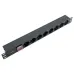 Блок розеток PDU TERACOM PRO 19'' 1U 10А/250В 8 розеток Schuko с выключателем без шнура питания входной разъем C14 корпус алюминий черный