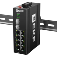 Коммутатор промышленный управляемый уровня L2 ML2-2GX/SFP-8GTP, 2 порта 1000Base-X SFP, 8 портов 10/100/1000Base-T(X) RJ45 c PoE, монтаж на динрейку TSX EKF