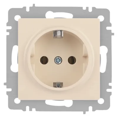 Розетка Intro Accent 6-202-02 2P+E Schuko, 16А-250В, IP20, СУ, слоновая кость