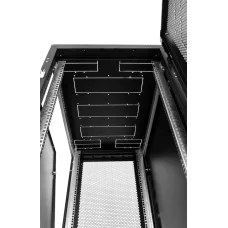 Шкаф телекоммуникационный напольный 42U (800x800) дверь стекло, цвет черный