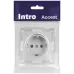 Розетка Intro Accent 6-202-03 2P+E Schuko, 16А-250В, IP20, СУ, алюминий