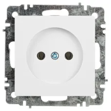 Розетка Intro Accent 6-201-01 2Р 16А-250В, IP20, СУ, AL/CU, белый