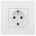 14-2102-01 ЭРА Розетка 2P+E Schuko со шторками, 16A-250В, IP20, Эра Elegance, белый (10/100/2100)