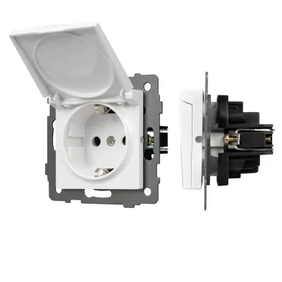 Механизм розетки влагозащищённый SCT-MCP-PL-WH-V 250V, 16A