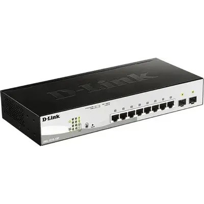 DGS-1210-10P WebSmart коммутатор с 8 портами 10/100/1000Base-T + 2 комбо-портами 1000Base-T/SFP, функцией энергосбережения и поддержкой PoE