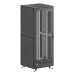 Шкаф напольный разобранный 19'' IT-CQE-N 42U 600x600 мм, крыша с вырубкой, дверь стекло и сплошная металл, двойные боковые панели, серый RAL7035