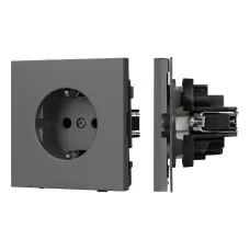 Механизм электрической розетки SCT-TENDO-MEU1-SFPL-GR 230V, 16A, Серый, 1 пост