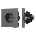 Механизм электрической розетки SCT-TENDO-MEU1-SFPL-GR 230V, 16A, Серый, 1 пост