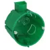 Коробка установочная ЭРА KUTS1-68-45-green зеленая 68х45мм для твердых стен с саморезами, один стыковочный узел IP20