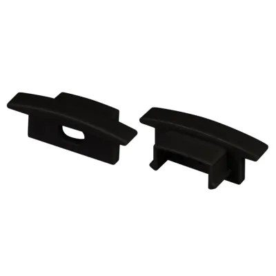 Заглушка LINE-2308-F BLACK с отверстием (пластик)