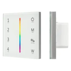 Панель Sens SMART-P45-RGBW White 230V, 4 зоны, 2.4G ARL, IP20 пластик, 5 лет