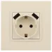 14-4109-02 ЭРА Розетка 2P+E 16A-250В, штор. с 2xUSB 5В-3А, Эра Elegance, слоновая кость (10/100/2000)