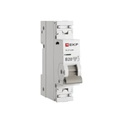 Выключатель автоматический однополюсный 1P 20А (В) 4.5kA ВА 47-63N M634120B PROXIMA EKF