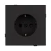 Механизм электрической розетки SCT-TENDO-MEU1-SFPL-BK 230V, 16A, Чёрный, 1 пост