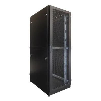 Шкаф серверный напольный 42U 800х1000 дверь перфорированная, задние двойные перфорированные