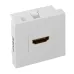 Розетка HDMI 45x45, 2 модуля, 1 гнездо, без индикатора, белая EKF