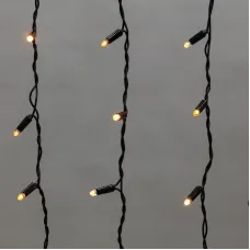 Гирлянда светодиодная Бахрома (Айсикл), 4,8х0,6м, 176 LED ЖЕЛТЫЙ, черный ПВХ, IP65, постоянное свечение, 230В NEON-NIGHT (нужен шнур питания 303-500)