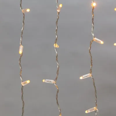 Гирлянда светодиодная Бахрома (Айсикл), 4,8х0,6м, 176 LED ЖЕЛТЫЙ, прозрачный ПВХ, IP65, постоянное свечение, 230В NEON-NIGHT (нужен шнур питания 303-500-1)