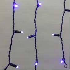 Гирлянда светодиодная Бахрома Айсикл 4,8х0,6 м 176LED синий черный ПВХ IP65 эффект мерцания 230 В