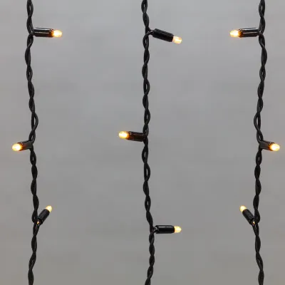 Гирлянда светодиодная Бахрома (Айсикл), 5,6x0,9м, 240 LED ЖЕЛТЫЙ, черный КАУЧУК 2,3мм, IP67, постоянное свечение, 230В NEON-NIGHT (нужен шнур питания 315-000)