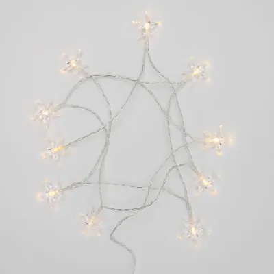 Гирлянда светодиодная Звездочки 1,5 м, 10 LED, прозрачный ПВХ, свечение теплый белый, 2 х АА батарейки не в комплекте
