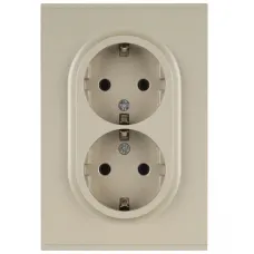 Розетка скрытого монтажа в рамку двойная с заземлением 2X2P+E Schuko 16А-250В шампань 16-2104-04 Arktik