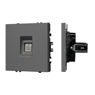 Механизм компьютерной розетки SCT-NOBE-MPC1-SFPL-GR, RJ-45, CAT6, Серый