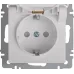 Розетка Intro Accent 6-209-01 , 2P+E Schuko с крышкой штор., 16А-250В, IP44, СУ, AL/CU, белый