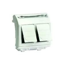 Ком.роз. двойная RJ45 кат.5e, Brava, белая, 2мод