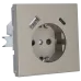Розетка силовая с USB A+C с защитными шторками 16A 250V 25W с накладкой