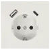 Розетка силовая с USB A+C с защитными шторками 16A 250V 25W с накладкой