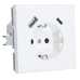 Розетка силовая с USB A+C с защитными шторками 16A 250V 25W с накладкой