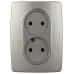 Розетка ЭРА Серия 12 12-2107-16 , 2X2P, 16А-250В, титан Розетка ЭРА Серия 12 12-2107-16 , 2X2P, 16А-250В, титан