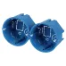 Коробка установочная ЭРА KUT-68-45-blue синяя 68х45мм для твердых стен саморезы IP20