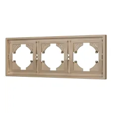 Рамка пластиковая FRM-TENDO-PL-3-GD, Золото светлое, 3 поста